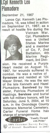 Kenneth L. Plumadore's Obituary